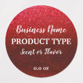 Moderne zwarte glitter-voedingsproducten labels (Design 1)