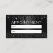 Moderne zwarte glitter zet Salon & Spa-benoeming Afsprakenkaartje (Voorkant)