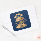 Moderne zwarte Gold Business Corporate Custom Vierkante Sticker (Envelop)