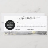 Moderne zwarte Gold Certificate Cadeaukaart Voeg L (Achterkant)