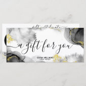 Moderne zwarte Gold Certificate Cadeaukaart Voeg L (Voorkant / Achterkant)