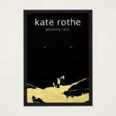 Moderne zwarte Gold Spatter-verouderingskaart Visitekaartje (Voorkant)