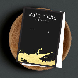 Moderne zwarte Gold Spatter-verouderingskaart Visitekaartje