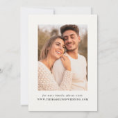 Moderne Zwarte Golvende Lijst Foto Bruiloft Save The Date (Achterkant)