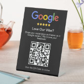 Moderne Zwarte Google Review Aangepaste QR-code Reclamebord Met Voetstuk (Insitu)