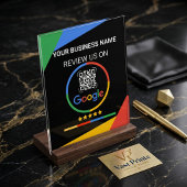 Moderne Zwarte Google Review QR Code Acryl Bord
