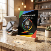 Moderne Zwarte Google Review QR Code Acryl Bord