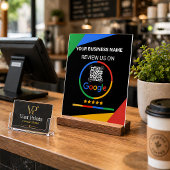 Moderne Zwarte Google Review QR Code Acryl Bord