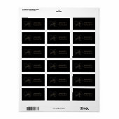 Moderne Zwarte Goud 90e Verjaardag Adreslabel Etiket (Full Sheet)