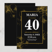 Moderne zwarte goud Acryl inkt textuur Kaart (Voorkant / Achterkant)