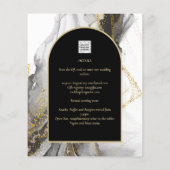 Moderne Zwarte Goud Agaat Marmer Glitter Bruiloft (Achterkant)