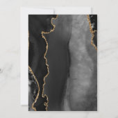 Moderne Zwarte Goud Agaat Marmer Save the Date (Achterkant)