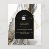 Moderne Zwarte Goud Agaten Marmer Glitter Bruiloft (Achterkant)