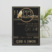 Moderne Zwarte Goud Chic Volwassenen Glamour Hallo Kaart (Staand voorkant)