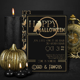 Moderne Zwarte Goud Chic Volwassenen Glamour Hallo Kaart