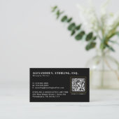 Moderne Zwarte Goud QR Code Luxe Professioneel Visitekaartje (Staand voorkant)