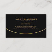 Moderne, zwarte & goudeenvoudige geometrische vorm visitekaartje (Achterkant)