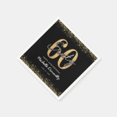 Moderne Zwarte Gouden 60e Verjaardag Servetten (Hoek)