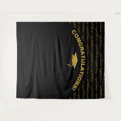 Moderne Zwarte Gouden Afstudeerversiering Wandkleed (Voorkant (horizontaal))