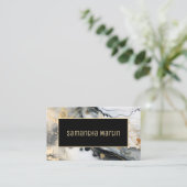 Moderne zwarte gouden alcohol inkt visitekaartje (Staand voorkant)