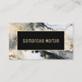 Moderne zwarte gouden alcohol inkt visitekaartje (Voorkant)