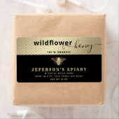 Moderne zwarte gouden bijenkast Honey jar Etiket (Insitu)