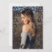 Moderne Zwarte Gouden Cheetah Leopard Sweet 16 Fot Kaart (Achterkant)