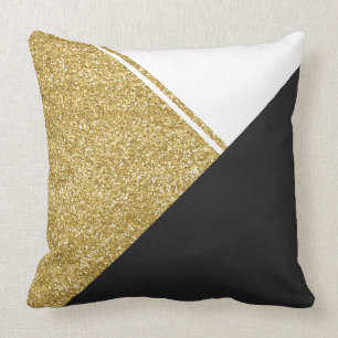 Moderne zwarte gouden driehoek kussen