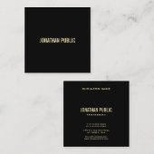 Moderne zwarte gouden elegante professionele lapto vierkante visitekaartje (Voorkant / Achterkant)