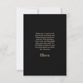 Moderne Zwarte Gouden Foto Afstudeercadeau Bedankkaart (Achterkant)