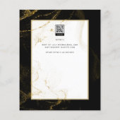 Moderne Zwarte Gouden Glitter Bruiloft (Achterkant)