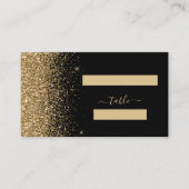 Moderne Zwarte Gouden Glitter Rand Trouw Plaatskaartje (Voorkant)