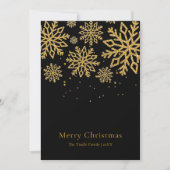 Moderne Zwarte Gouden Glitter Script Kerst Feestdagenkaart (Voorkant)