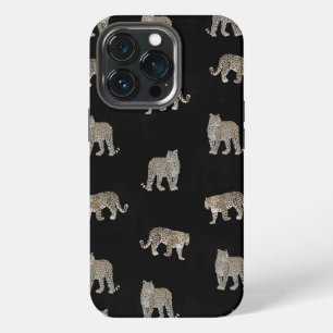 Moderne zwarte gouden luipaard jungle dieren iPhone 13 pro hoesje