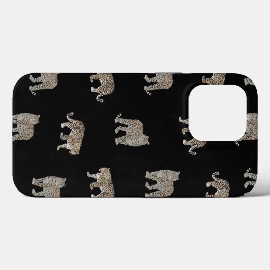 Moderne zwarte gouden luipaard Oerwoud dieren Case-Mate iPhone Case (Achterkant (horizontaal))
