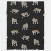 Moderne zwarte gouden luipaard Oerwoud dieren Fleece Deken (Voorkant)