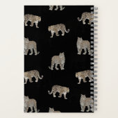 Moderne zwarte gouden luipaard Oerwoud dieren Notitieboek (Achterkant)