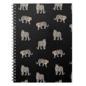 Moderne zwarte gouden luipaard Oerwoud dieren Notitieboek (Voorkant)