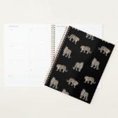 Moderne zwarte gouden luipaard Oerwoud dieren Planner (Display)