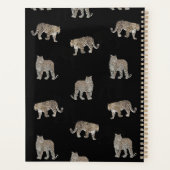 Moderne zwarte gouden luipaard Oerwoud dieren Planner (Achterkant)