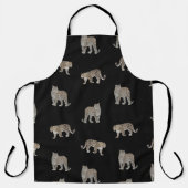 Moderne zwarte gouden luipaard Oerwoud dieren Schort (Voorkant)