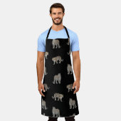 Moderne zwarte gouden luipaard Oerwoud dieren Schort (Gedragen)