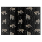 Moderne zwarte gouden luipaard Oerwoud dieren Snijplank (Voorkant)