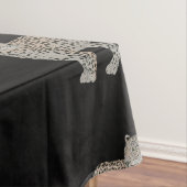 Moderne zwarte gouden luipaard Oerwoud dieren Tafelkleed (Voorbeeld)