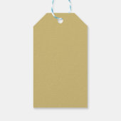 Moderne zwarte gouden minimalistische monogram cadeaulabel (Achterkant)