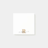 Moderne zwarte gouden monogram Handtekening Manusc Post-it® Notes (Voorkant)