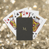 Moderne Zwarte Gouden Monogram Pokerkaarten met Ru