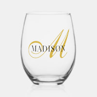Moderne Zwarte Gouden Monogram Script