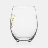 Moderne Zwarte Gouden Monogram Script Wijnglas Zonder Voet (Links)