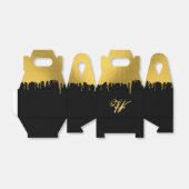 Moderne Zwarte & Gouden Monogram Vintage  Bedankdoosjes (Uitgevouwen)